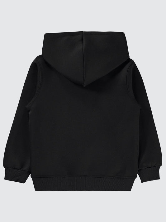 Pierre Cardin Original Baskılı Sweatshirt | Dalgıç Uzun Kol Kapşonlu | Okul Kreş ve Günlük Kullanım - Siyah