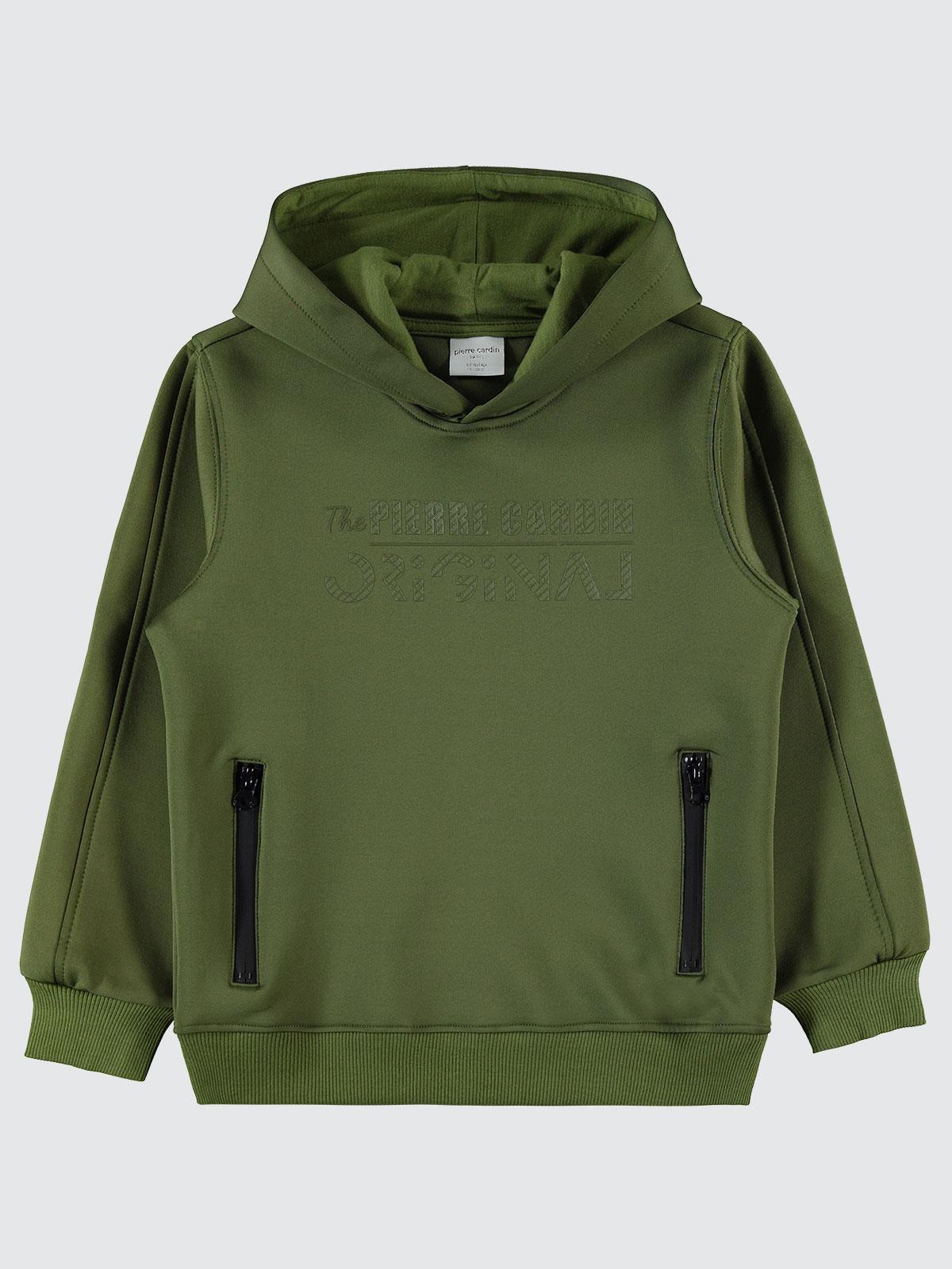 Pierre Cardin Original Baskılı 10-12 Yaş Sweatshirt - Haki