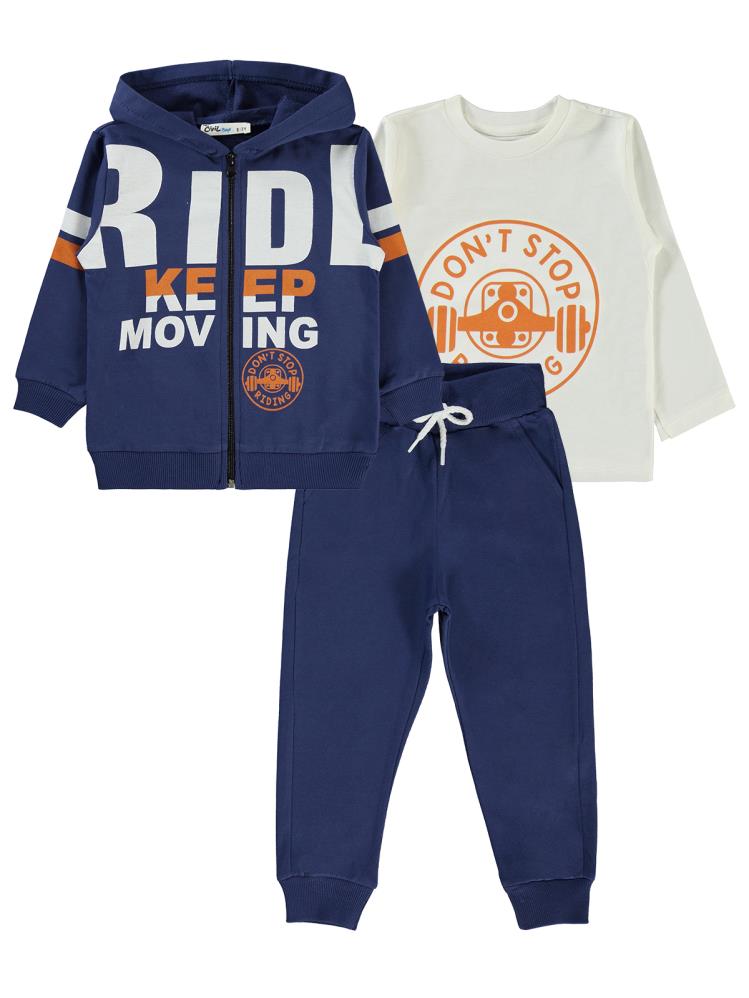 Civil Boys 3' lü 6-9 Yaş Eşofman Takımı - Mavi