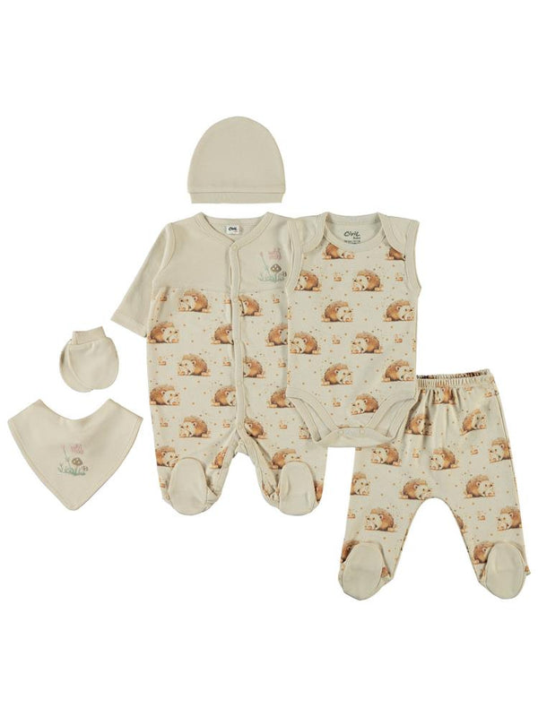 Civil Baby Kız Bebek 6'lı Zıbın Setleri 0-1 Ay - Bej