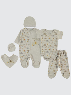 Civil Baby Erkek Bebek 6'lı Zıbın Setleri 0-1 Ay - Bej