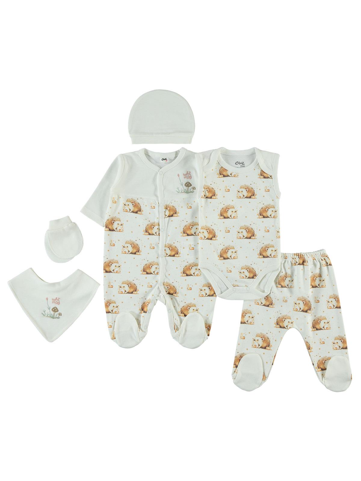 Civil Baby Kız Bebek 6'lı Zıbın Setleri 0-1 Ay - Beyaz