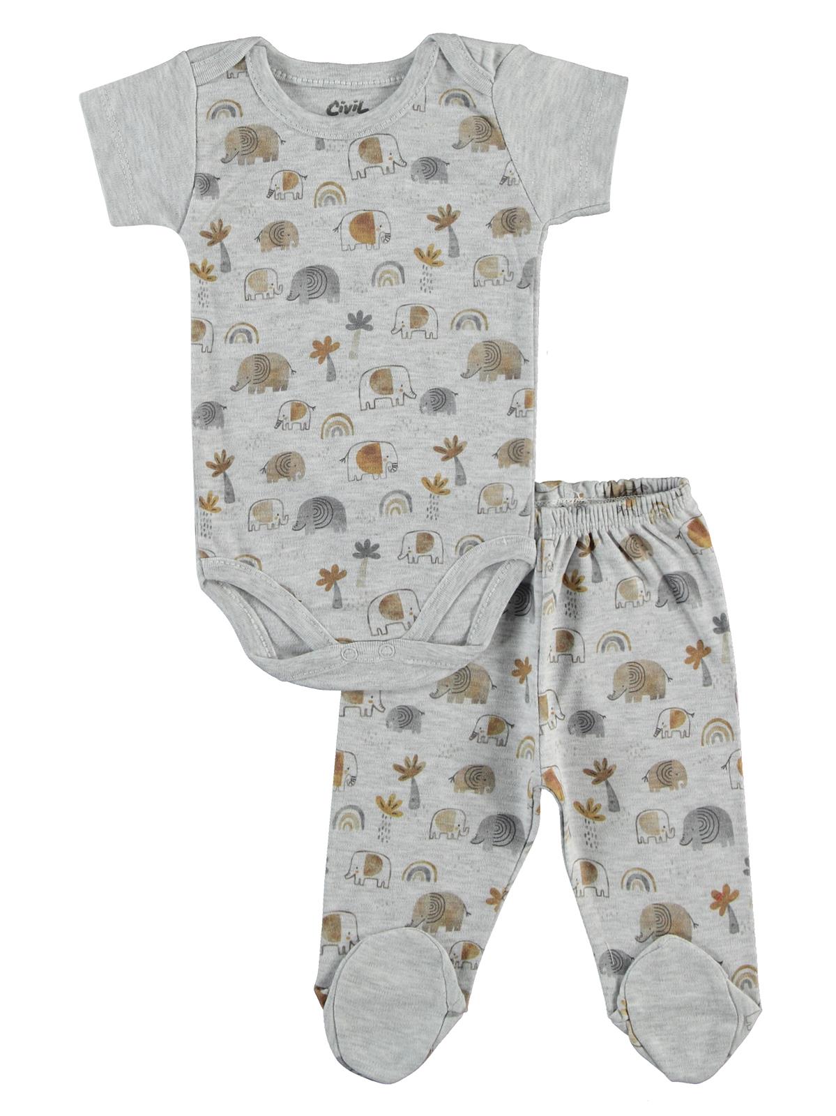 Civil Baby Erkek Bebek 6'lı Zıbın Setleri 0-1 Ay - Gri