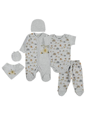 Civil Baby Erkek Bebek 6'lı Zıbın Setleri 0-1 Ay - Gri