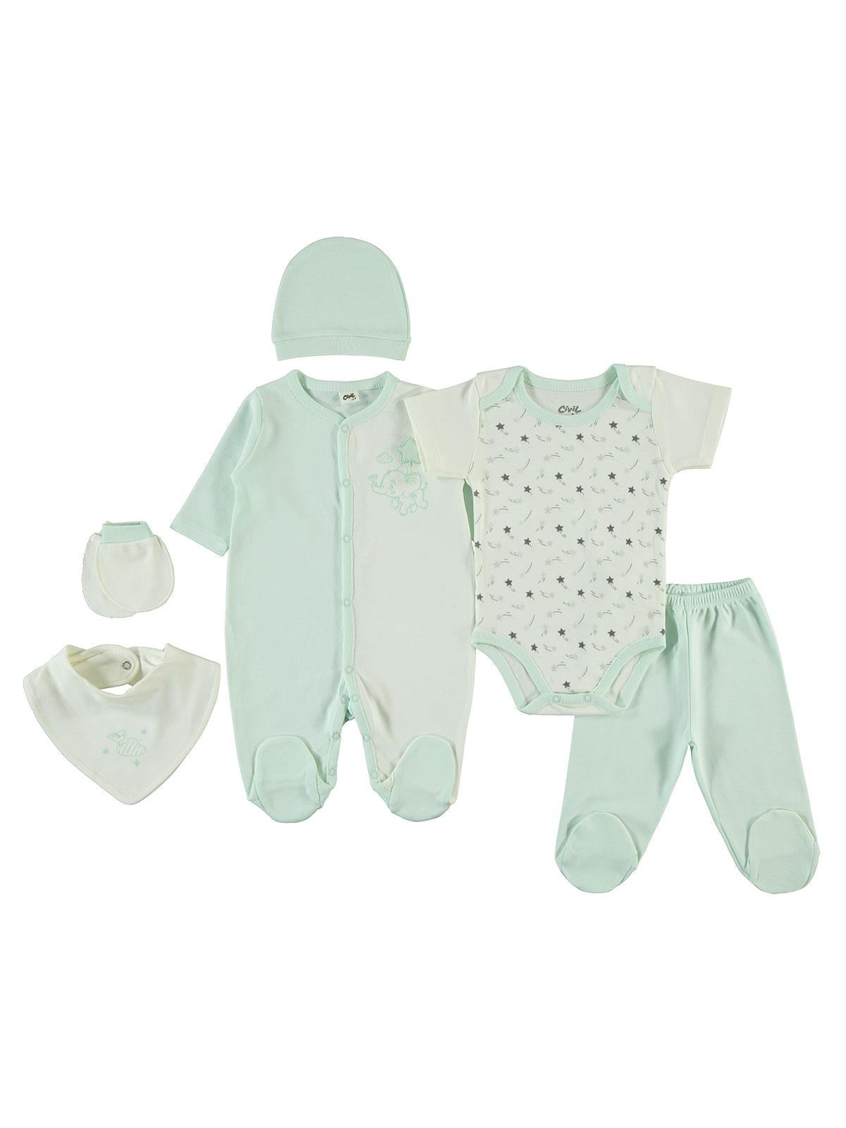 Civil Baby Kız Bebek 6'lı Zıbın Takımları 0-1 Ay  - Yeşil