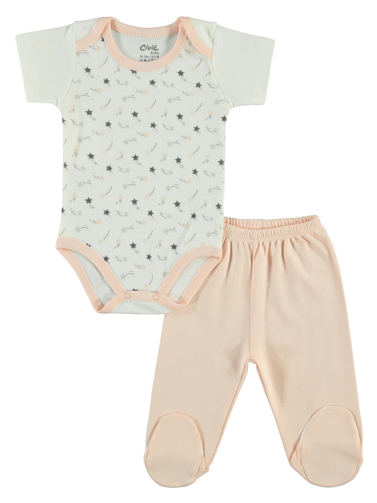 Civil Baby Kız Bebek 6'lı Zıbın Takımları 0-1 Ay  - Pudra