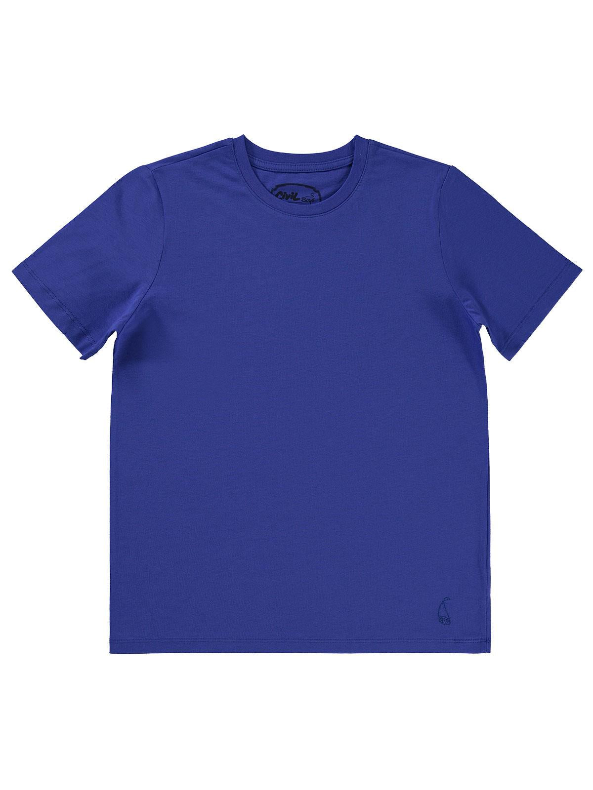 Civil Boys Yelken Nakışlı 10-13 Yaş Tişört - Mavi