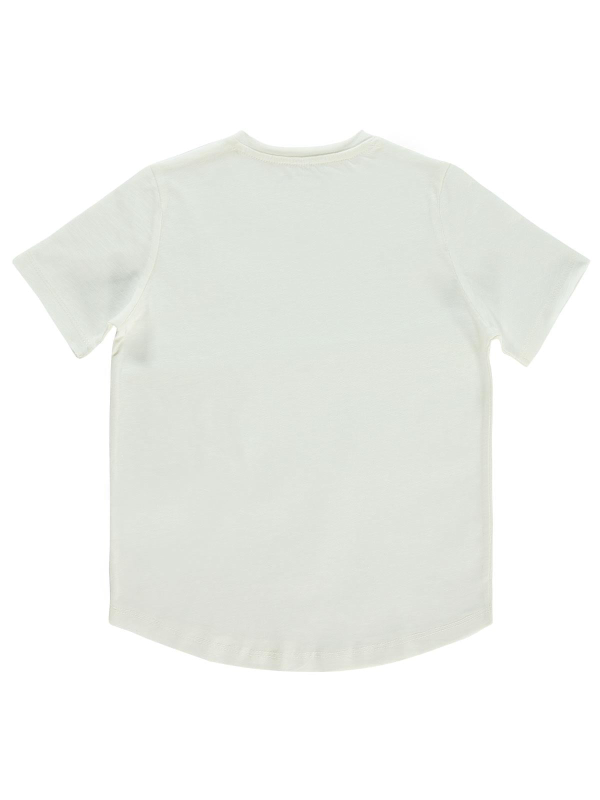 Civil Boys Flamlı Yelkenli Nakışlı 6-9 Yaş Tişört - Ekru