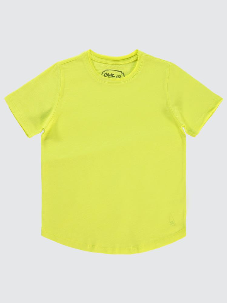 Civil Boys Flamlı Yelkenli Nakışlı 10-13 Yaş Tişört - Sarı