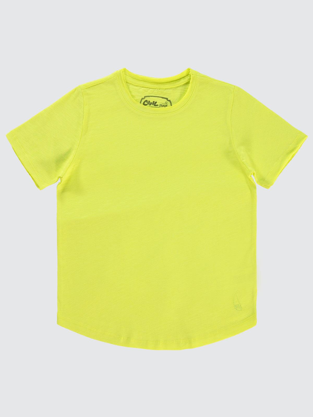 Civil Boys Flamlı Yelkenli Nakışlı 10-13 Yaş Tişört - Sarı