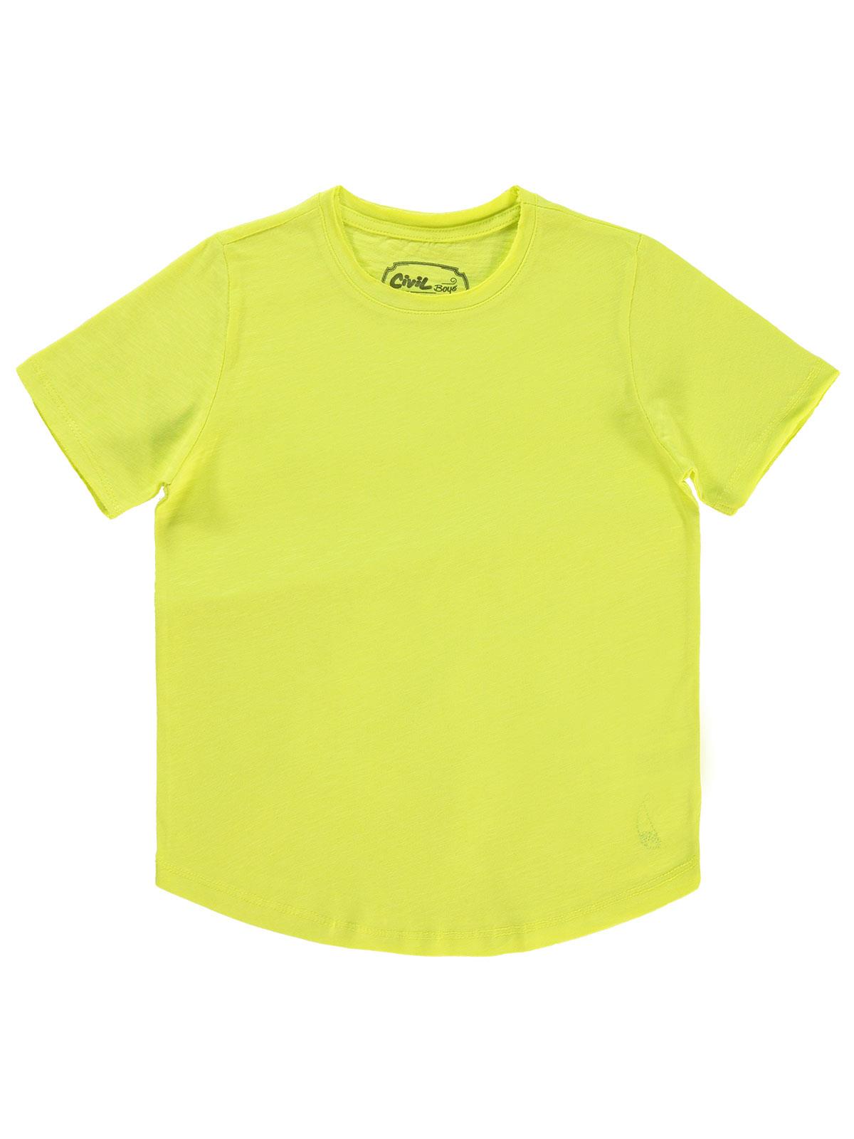 Civil Boys Flamlı Yelkenli Nakışlı 10-13 Yaş Tişört - Sarı
