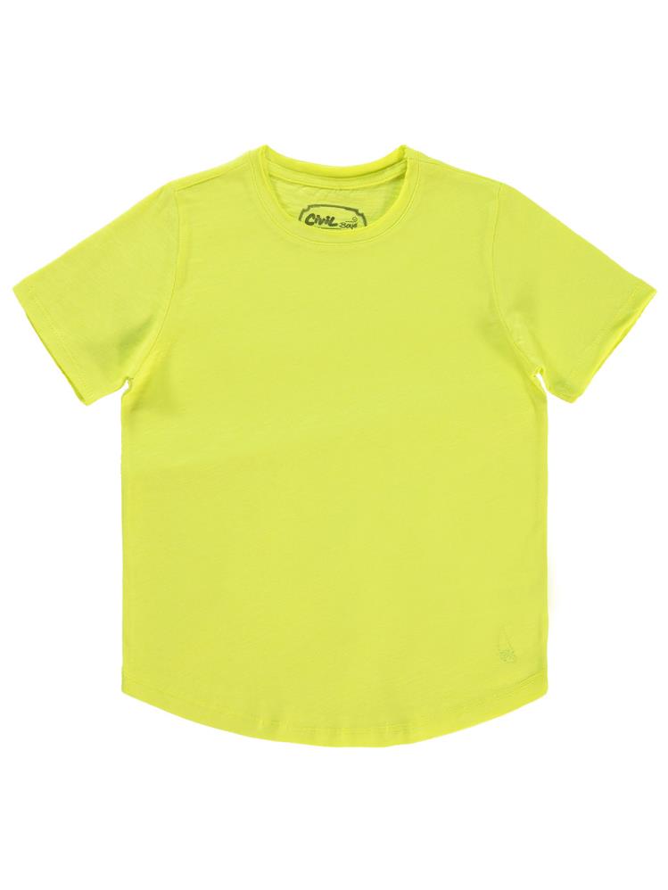 Civil Boys Flamlı Yelkenli Nakışlı 10-13 Yaş Tişört - Sarı