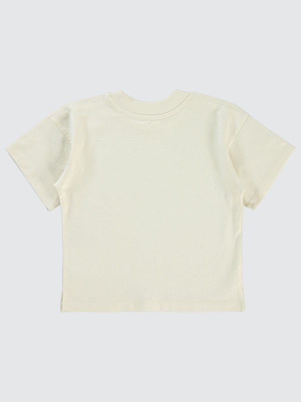 Civil Boys Sailing Baskılı Oversize 2-5 Yaş Tişört - Fil Dişi