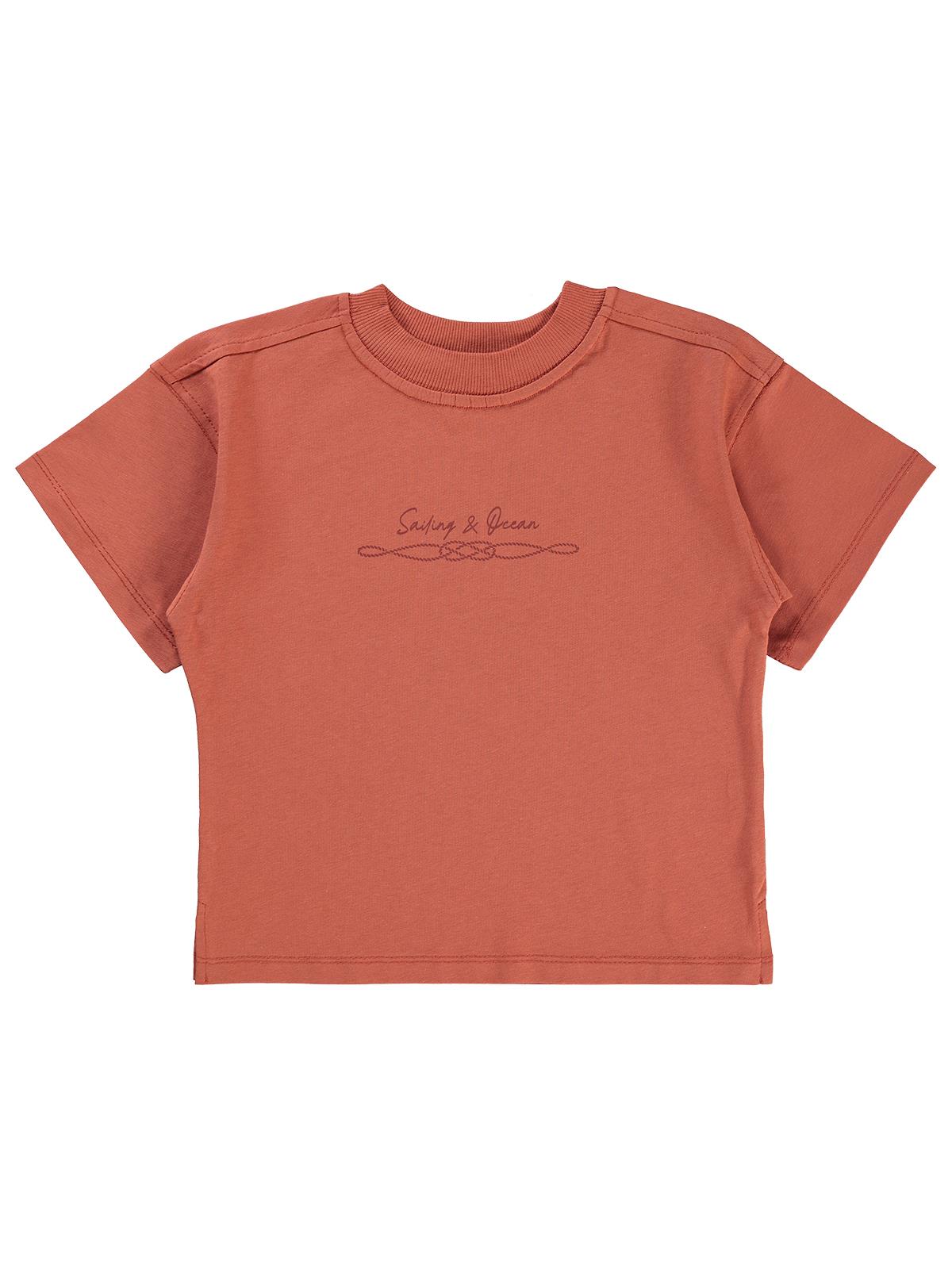 Civil Boys Sailing Baskılı Oversize 2-5 Yaş Tişört - Turuncu