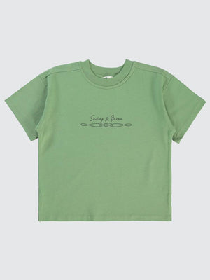 Civil Boys Sailing Baskılı Oversize 6-9 Yaş Tişört - Haki