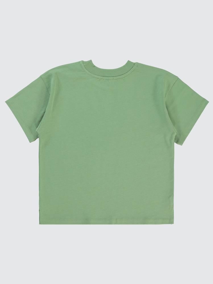 Civil Boys Sailing Baskılı Oversize 6-9 Yaş Tişört - Haki