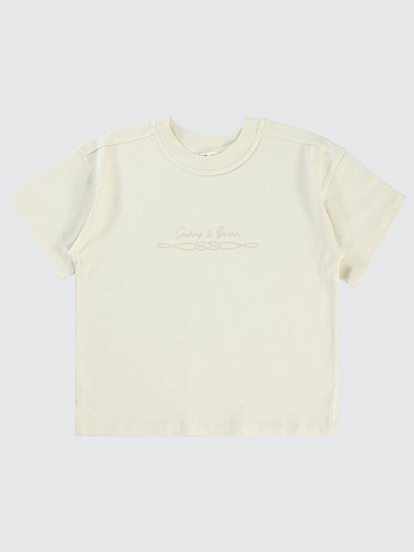 Civil Boys Sailing Baskılı Oversize 6-9 Yaş Tişört - Fil Dişi