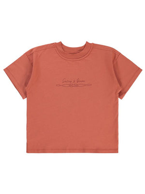 Civil Boys Sailing Baskılı Oversize 10-13 Yaş Tişört - Turuncu