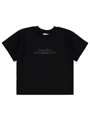 Civil Boys Sailing Baskılı Oversize 10-13 Yaş Tişört - Siyah