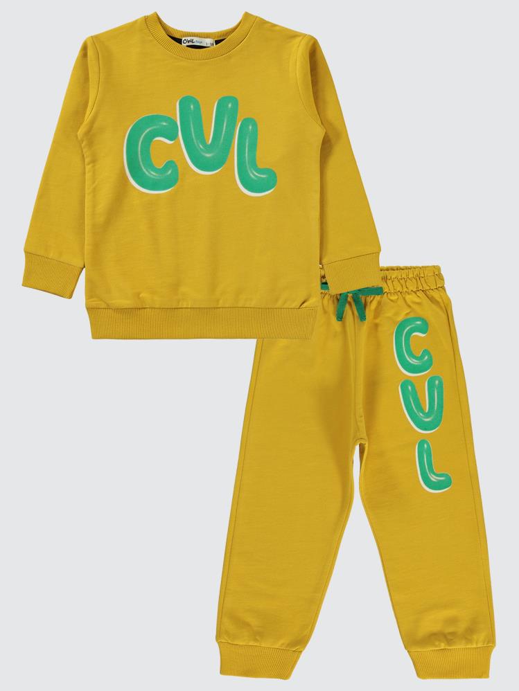 Civil Boys Cvl Baskılı 2-5 Yaş Eşofman Takımı - Hardal