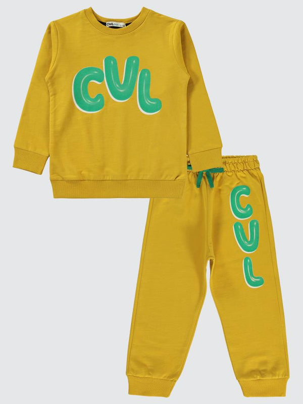 Civil Boys Cvl Baskılı 2-5 Yaş Eşofman Takımı - Hardal