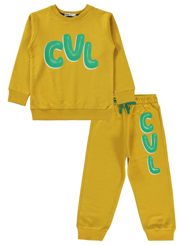 Civil Boys Cvl Baskılı 2-5 Yaş Eşofman Takımı - Hardal