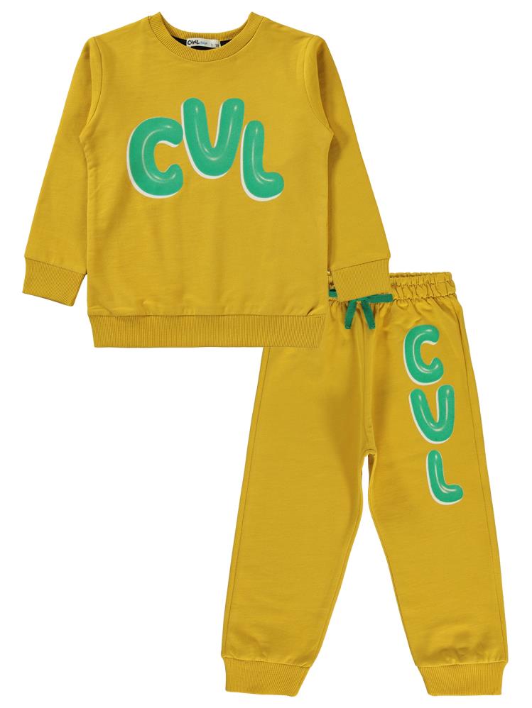 Civil Boys Cvl Baskılı 2-5 Yaş Eşofman Takımı - Hardal