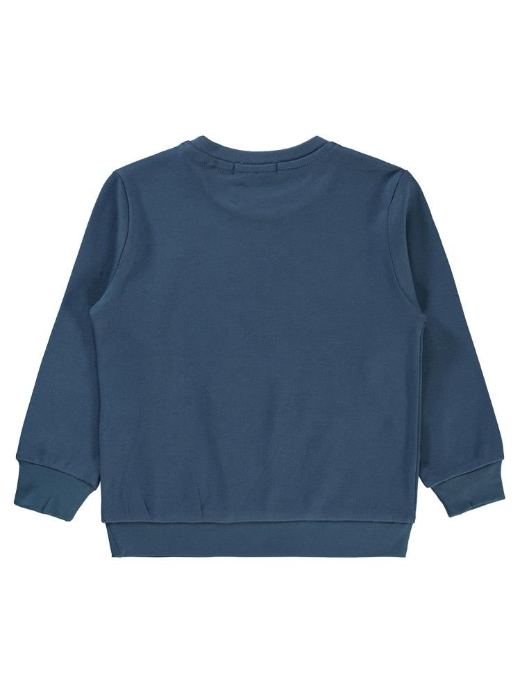 Civil Boys Trolble Dinozor Baskılı 2-5 Yaş Sweatshirt - Mavi