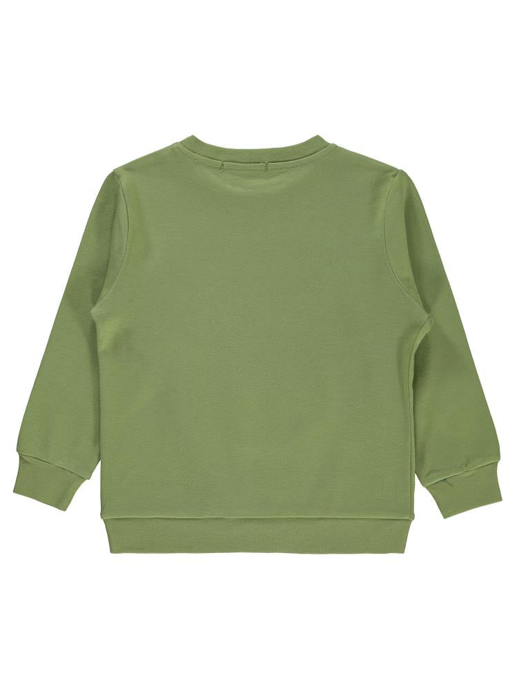 Civil Boys Trolble Dinozor Baskılı 2-5 Yaş Sweatshirt - Haki
