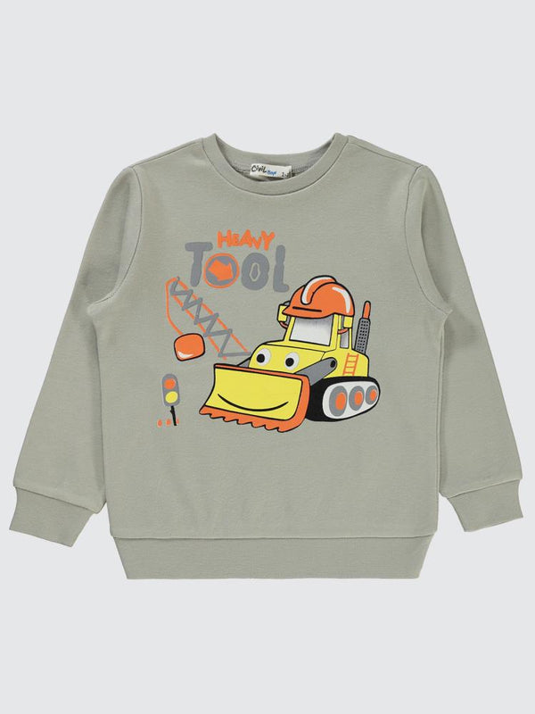Civil Boys Tool Baskılı 2-5 Yaş Sweatshirt - Gri