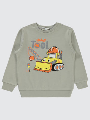 Civil Boys Tool Baskılı 2-5 Yaş Sweatshirt - Gri