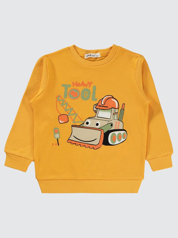 Civil Boys Tool Baskılı 2-5 Yaş Sweatshirt - Hardal