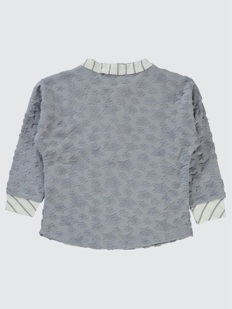 Civil Boys Yıldız Baskılı Düğmeli 2-5 Yaş Sweatshirt - Mavi