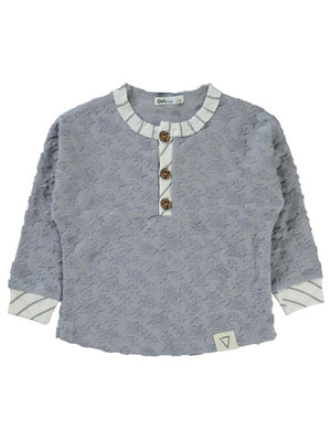 Civil Boys Yıldız Baskılı Düğmeli 2-5 Yaş Sweatshirt - Mavi