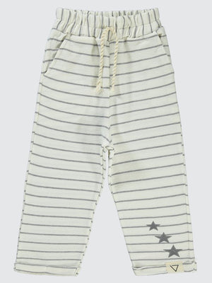 Civil Boys Yıldız Baskılı Çizgili 2-5 Yaş Eşofman Altı - Mavi