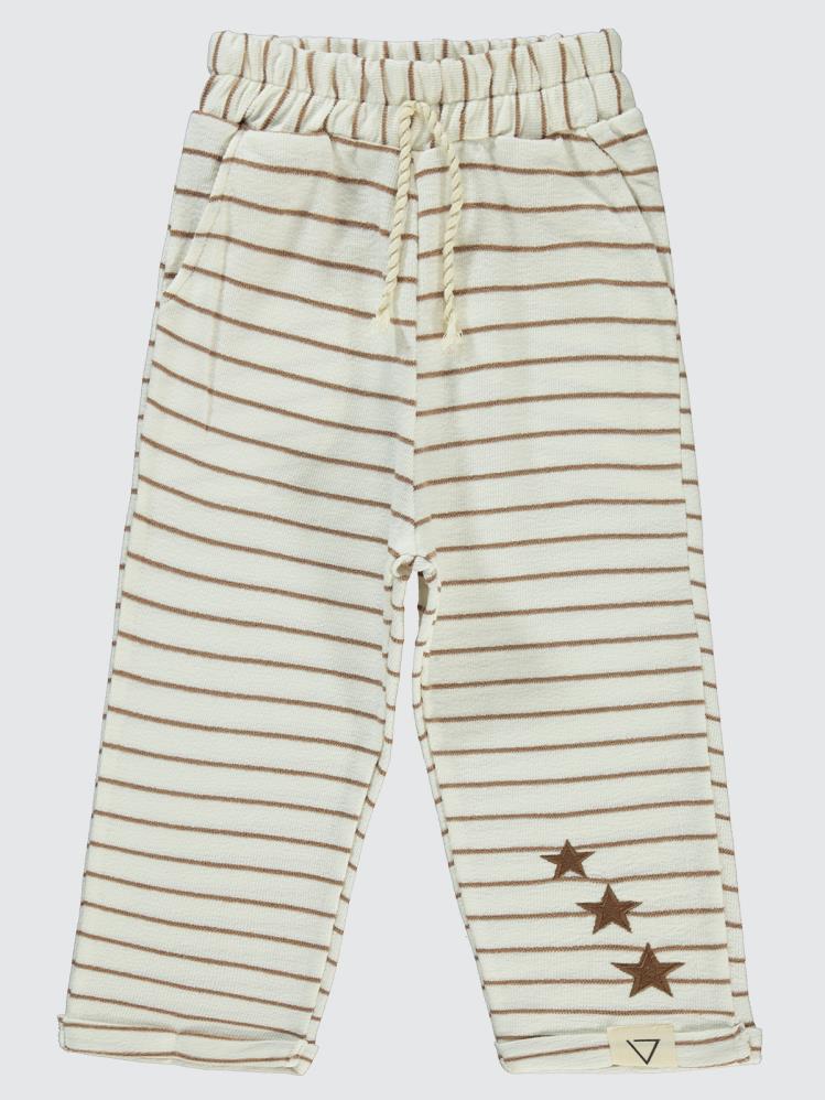 Civil Boys Yıldız Baskılı Çizgili 2-5 Yaş Eşofman Altı - Kahverengi