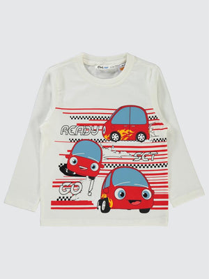 Civil Boys Ready Go Baskılı 2-5 Yaş Sweatshirt - Beyaz