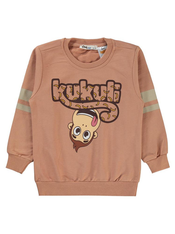 Civil Boys Kukuli Baskılı 2-5 Yaş Sweatshirt - Turuncu