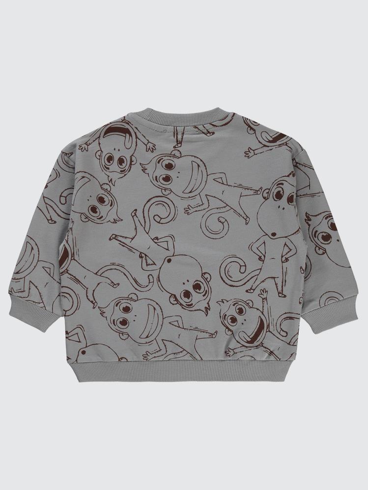 Civil Boys Empirme Kukuli Baskılı 2-5 Yaş Sweatshirt - Gri