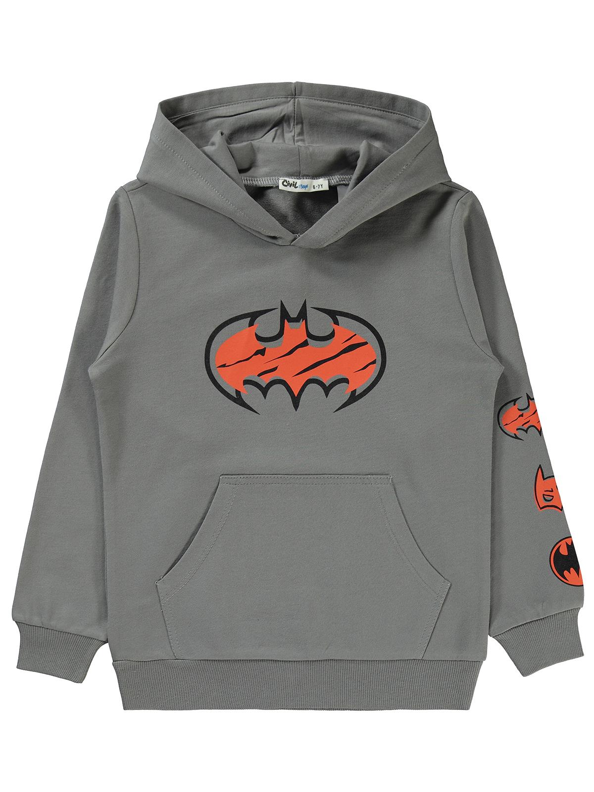 Batman Baskılı 6-9 Yaş Sweatshirt - Gri