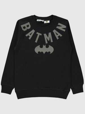 Batman Baskılı 10-13 Yaş Sweatshirt - Siyah