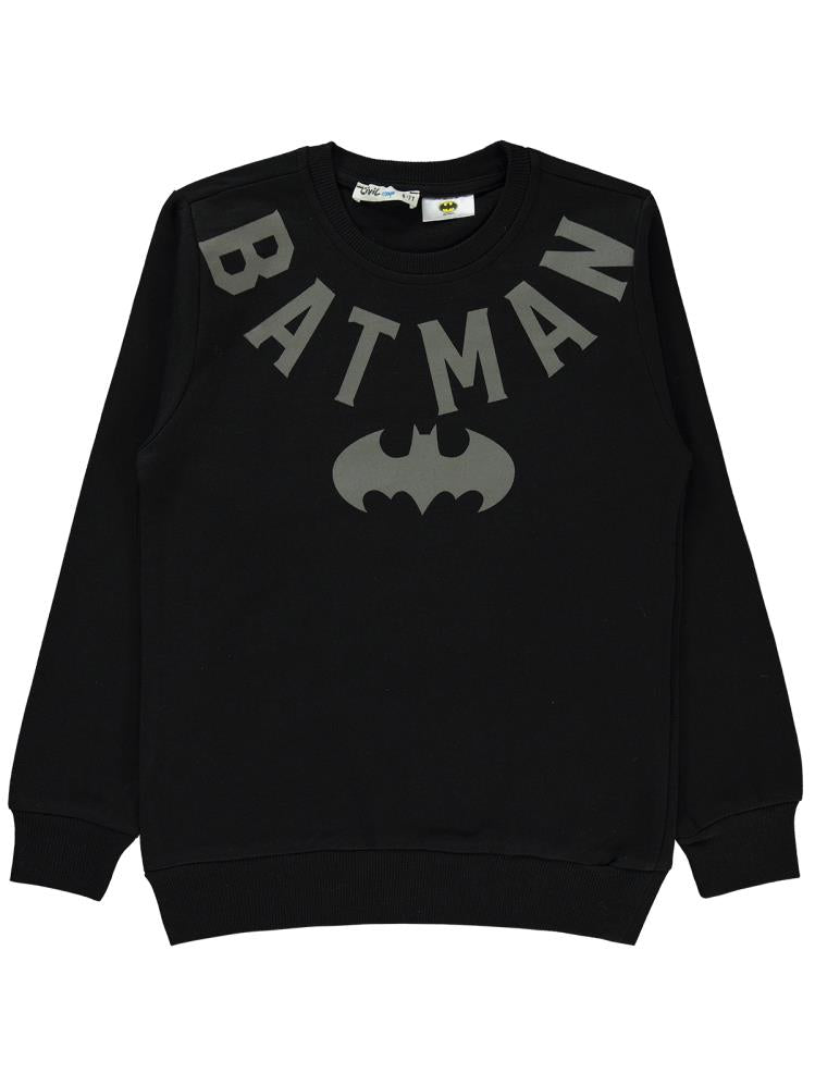 Batman Baskılı 10-13 Yaş Sweatshirt - Siyah