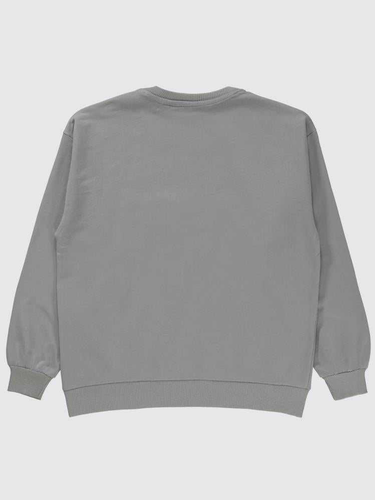 Batman Baskılı 10-13 Yaş Sweatshirt - Gri