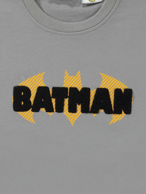 Batman Baskılı 10-13 Yaş Sweatshirt - Gri