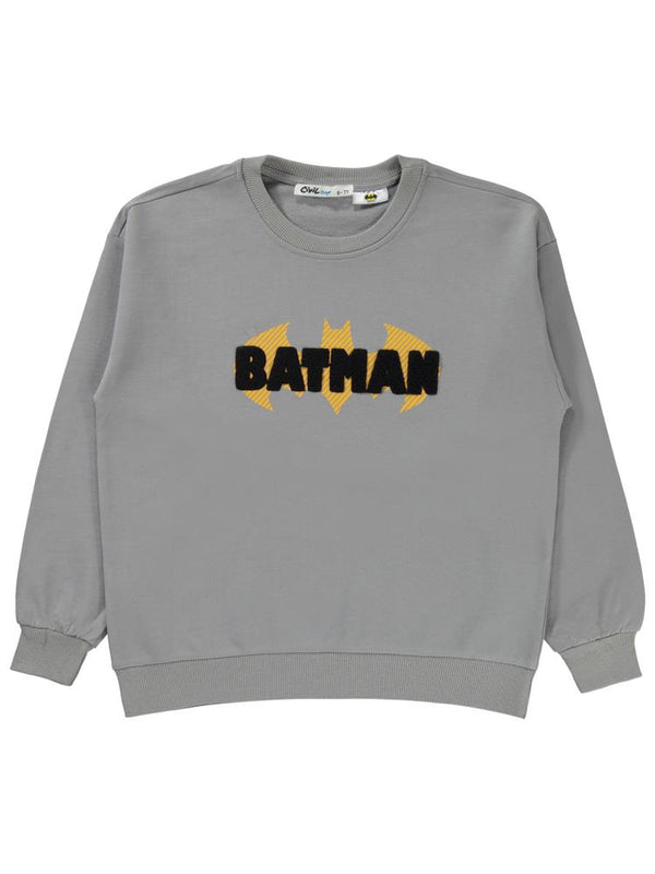 Batman Baskılı 10-13 Yaş Sweatshirt - Gri