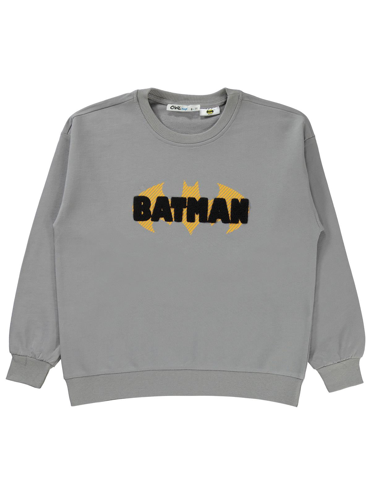 Batman Baskılı 10-13 Yaş Sweatshirt - Gri