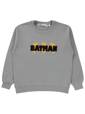 Batman Baskılı 10-13 Yaş Sweatshirt - Gri