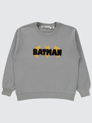 Batman Baskılı 10-13 Yaş Sweatshirt - Gri