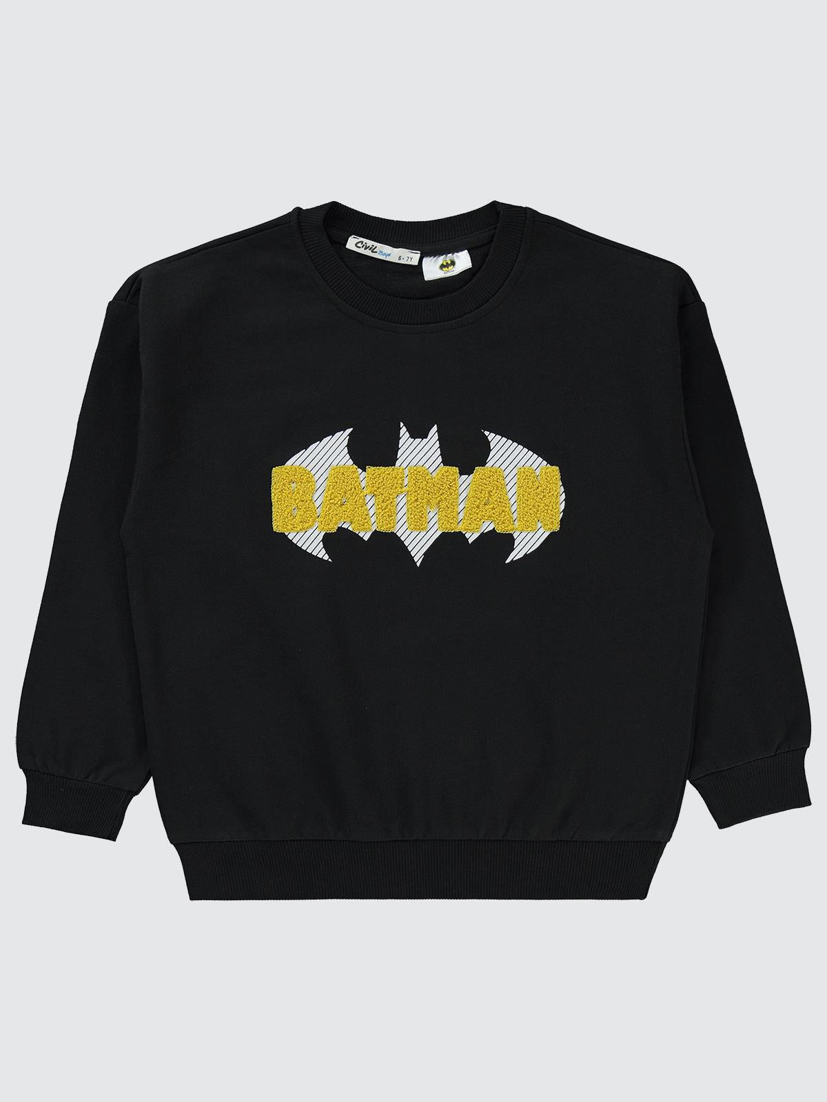 Batman Baskılı 10-13 Yaş Sweatshirt - Siyah