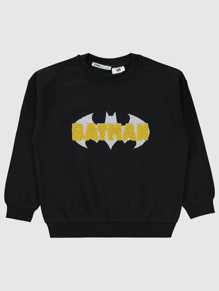 Batman Baskılı 6-9 Yaş Sweatshirt - Siyah